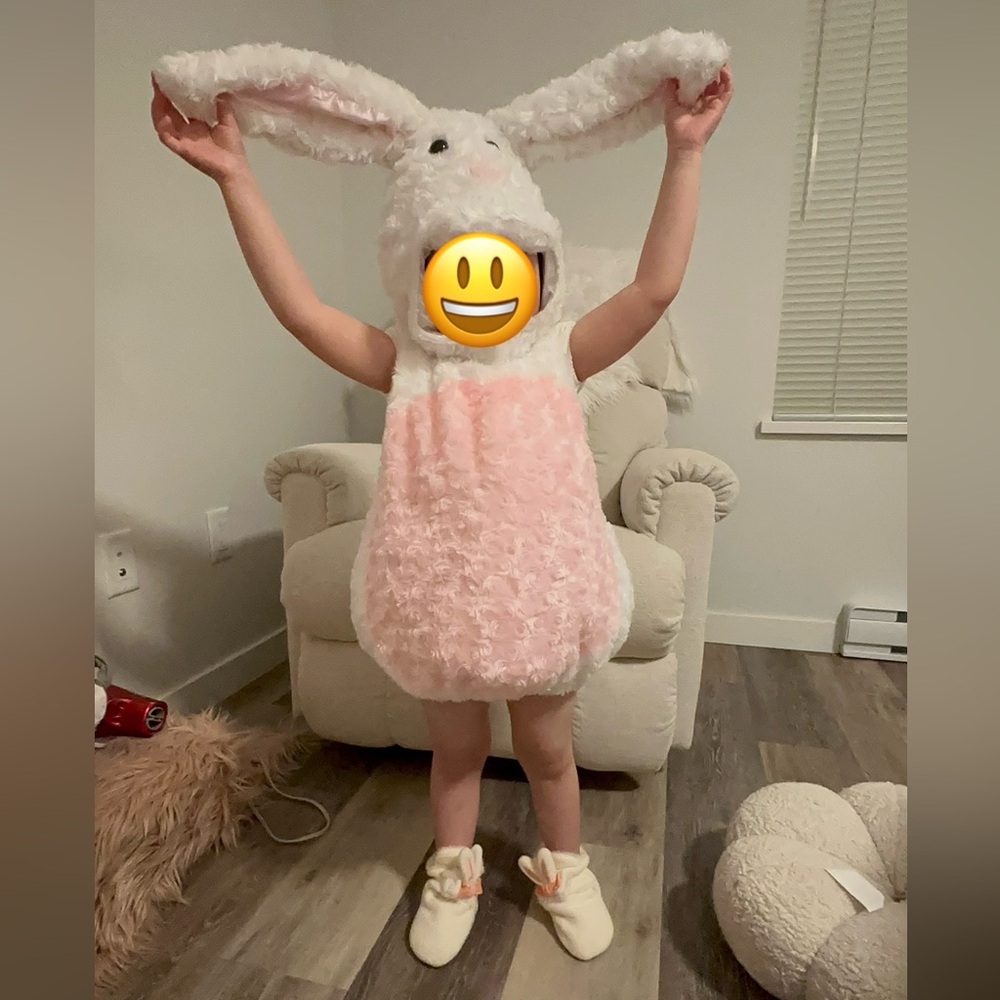 Adorable Bunny Costume with Pink Accents with Bunny Shoes 18-24M